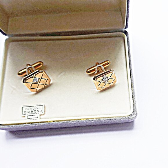 Diamond Cufflinks - Picture 1 of 2